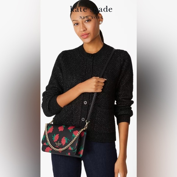 Kate Spade‎ New York Madison Rose Toss Printed Small Flap Crossbody - Picture 2 of 10